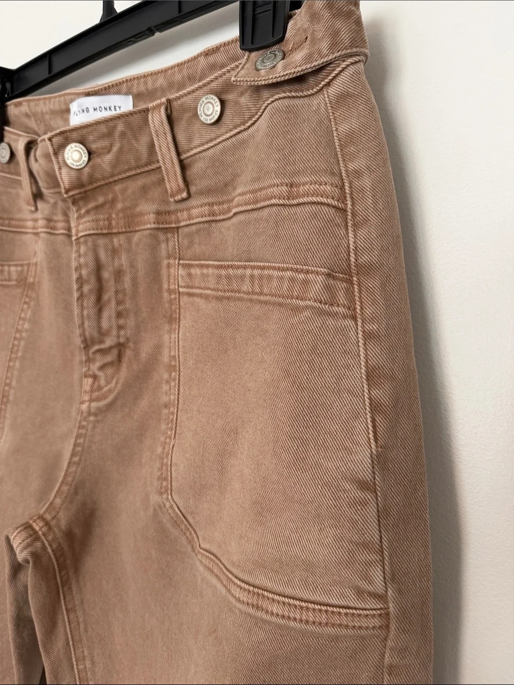 Flying Monkey Carmel High Rise Slim Wide Leg Jeans 28